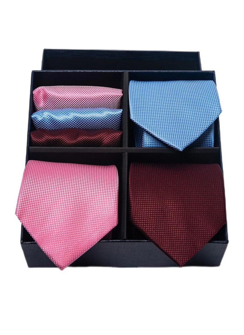 Generic - 6pcs men's gift box set 3 ties 3 chest scarves fashion business tie square scarf set - Image 1