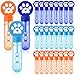 Rotatingpals 24 Pcs Blue Dog Paw Print Bubble Wands Mini Bubble Toy for Kids Toddlers Birthday Goody Bag Stuffer Summer Outdoor Classroom Reward Gifts Puppy Party FavorsDark Light Blue Orange Paw - Image 2
