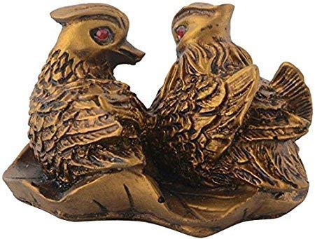RIPE INDIA RIPE INDIA Feng Shui Mandarin Ducks The Symbol of Love and Marriage Brown Resin Figurine 27707 Brass Color Showpiece - Image 2