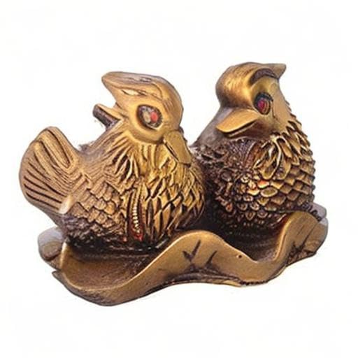 RIPE INDIA RIPE INDIA Feng Shui Mandarin Ducks The Symbol of Love and Marriage Brown Resin Figurine 27707 Brass Color Showpiece - Image 4