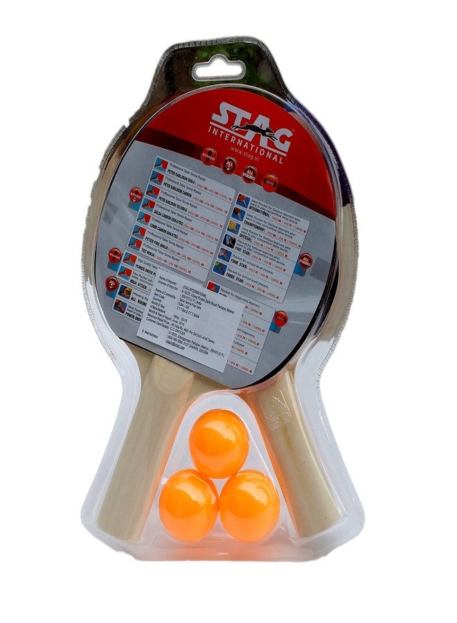Stag 1 Star Table Tennis Play Set (2 Bats and 3 Balls) Height 25 Centimeters Beam Width 15cm - Image 5