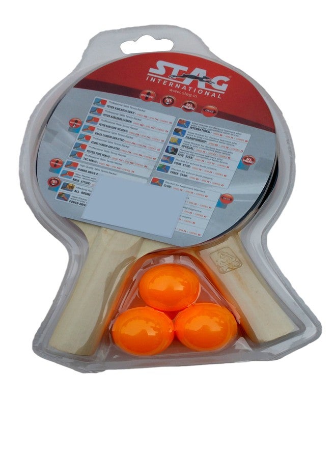 Stag 1 Star Table Tennis Play Set (2 Bats and 3 Balls) Height 25 Centimeters Beam Width 15cm - Image 3
