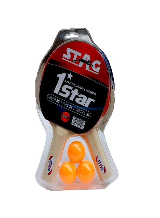 Stag 1 Star Table Tennis Play Set (2 Bats and 3 Balls) Height 25 Centimeters Beam Width 15cm - Image 4