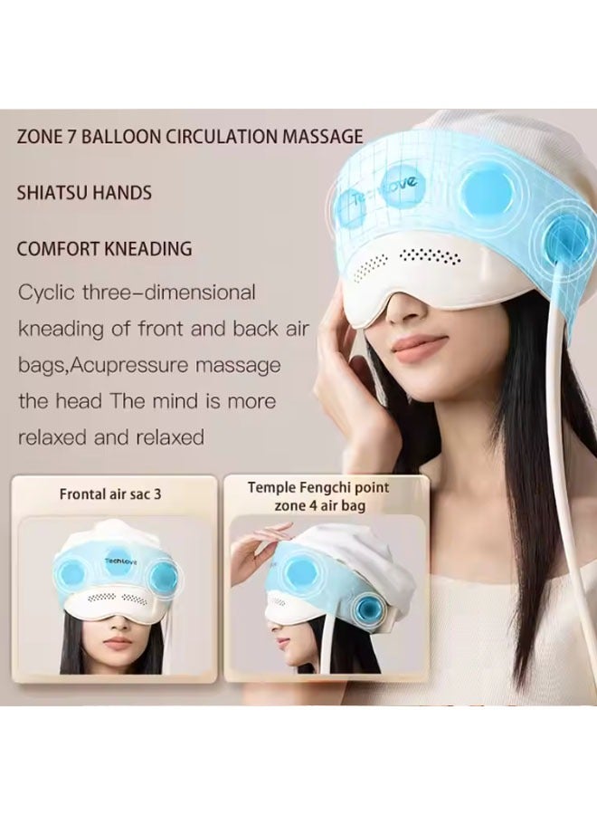 general 2024 Head & Eye Gravure Massager Head Eye Kneading Hot Compress Massage Cap Sleep Device Head Massager - Image 5