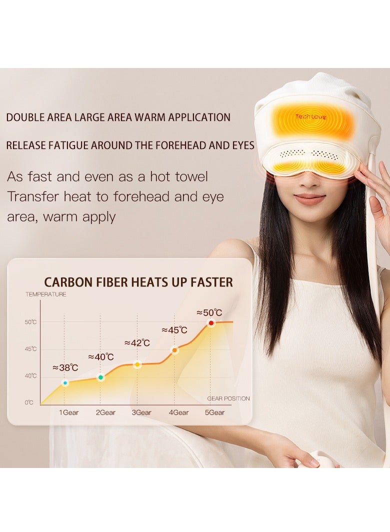general 2024 Head & Eye Gravure Massager Head Eye Kneading Hot Compress Massage Cap Sleep Device Head Massager - Image 4
