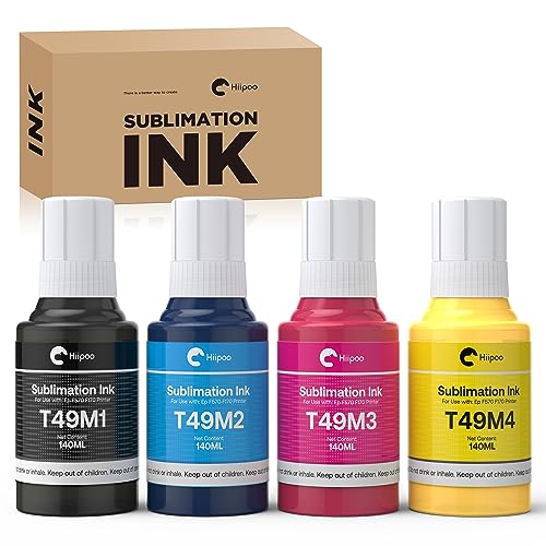 Hiipoo 560ML T49M Sublimation Ink for Epson Surecolor F170 F570 Sublimation Printer(T49M1 T49M2 T49M3 T49M4 Autofill/ICC-Free/Anti-UV) - Image 1