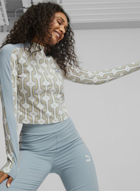 بلوزة قصيرة للنساء T7 '70s Long Sleeve