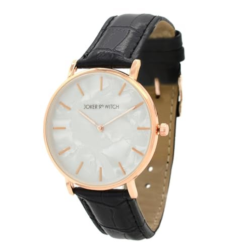Joker & Witch Paul 40mm White Dial 20mm Black Faux Leather Strap Watch for Men - Image 3