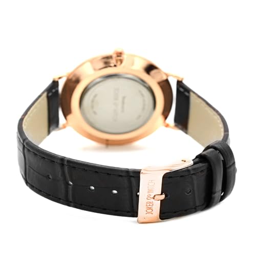 Joker & Witch Paul 40mm White Dial 20mm Black Faux Leather Strap Watch for Men - Image 4