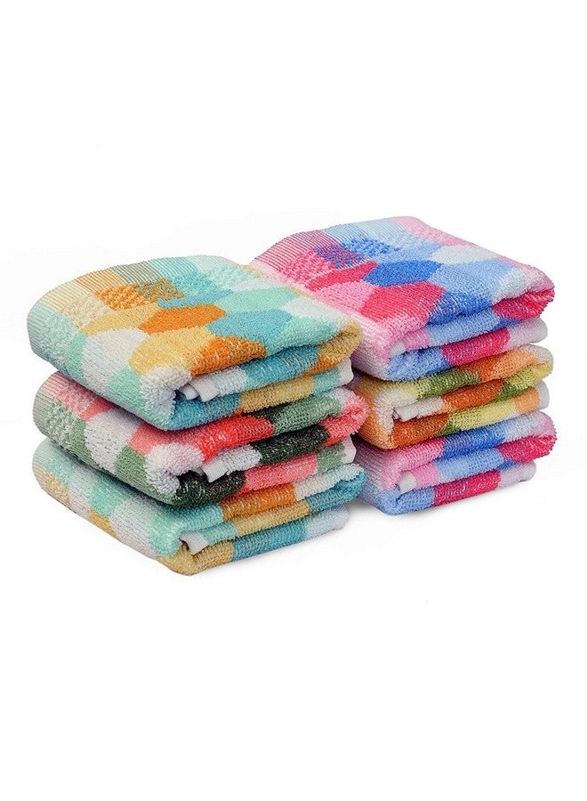 HSR Collection Outlay Home 100% Cotton Hand Towels Set (14 x 21 Inches) - 6 Pieces - Multicolor - Image 1
