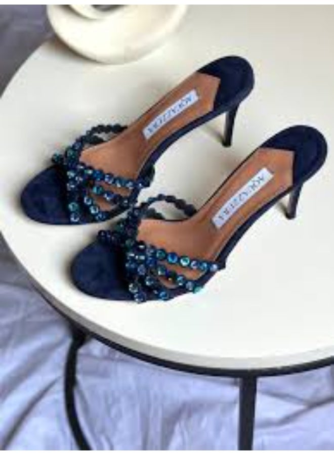 AQUAZURRA زخارف كريستالية لامعة وكعب مدبب - Image 1