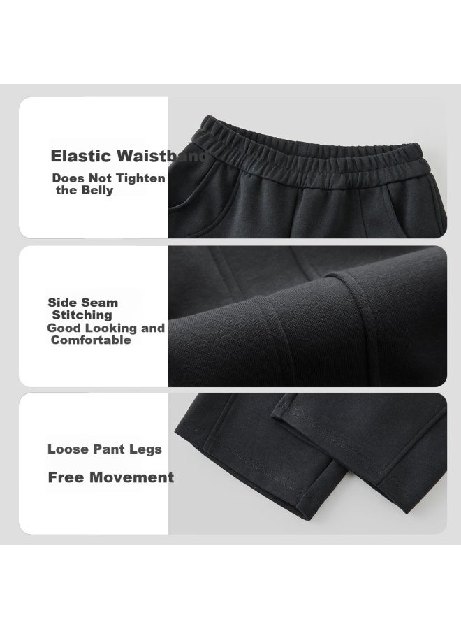 Ask Junior Kids Boys Spring Pants Curved Blade Sports Casual Sweatpants Black 120 - Image 5