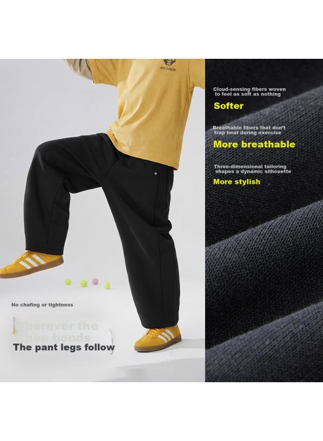 Ask Junior Kids Boys Spring Pants Curved Blade Sports Casual Sweatpants Black 120 - Image 3