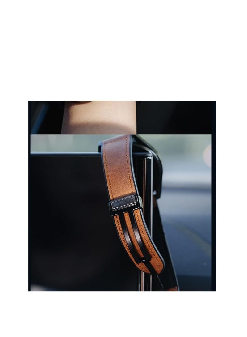 22mm Leather Watch Strap Compatible with Huawei GT4 46mm/GT3 46mm/GT3 Pro/Watch 3/GT2e/GT2 pro/GT2 42mm 46mm Replacement Strap Compatible with Samsung Galaxy Watch 3 45mm/Gear S3 Brown - Image 2