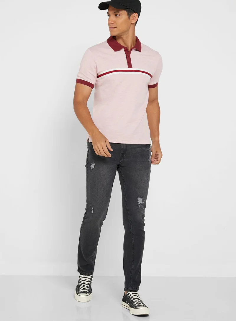 Seventy Five Rip And Repair Tapered Fit Jeans