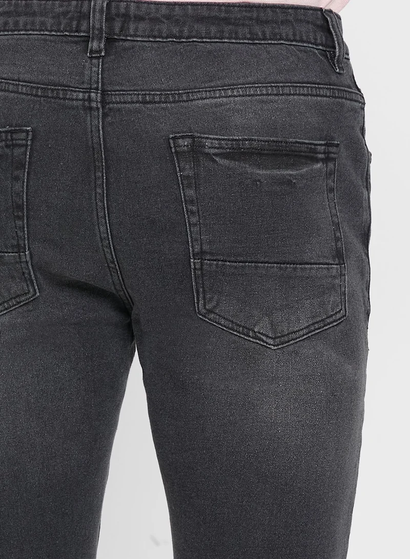 Seventy Five Rip And Repair Tapered Fit Jeans