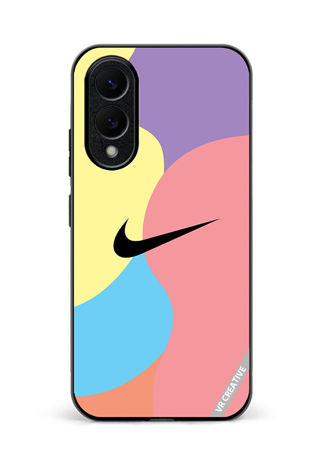 VR CREATIVE Protective Case Cover For Samsung Galaxy S25 Edge Nike Logo Colourful Design Multicolour