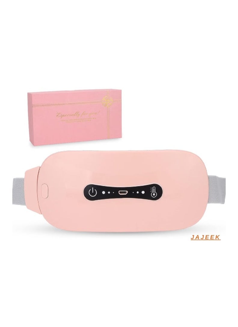 JAJEEK Menstrual Heating Pad, 3 Levels Adjustable Temperature Electric Period Heating Belt, Portable Waist, Back, or Belly Pain Relief Heating Belt for Women & Girls, Pink - Image 1