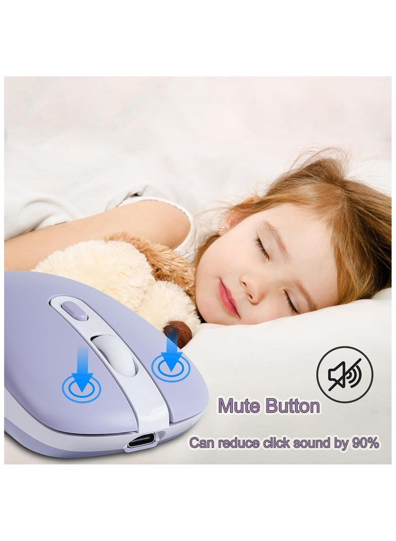 general Wireless Mouse, Dual Mode Computer Mouse, 2.4G Optical Mouse with USB Receiver, Rechargeable Bluetooth Mouse, DPI Adjustable,3 Device Connection, Cordless Mice for Laptop, PC - Image 2