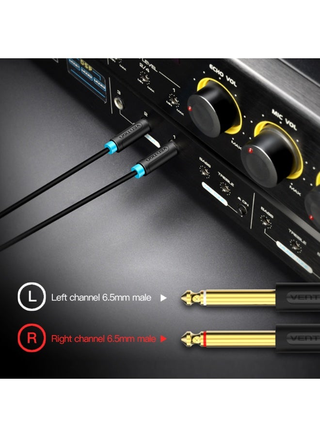 VENTION 3.5mm Male to 2*6.5mm Male Audio Cable Black Model - Image 4