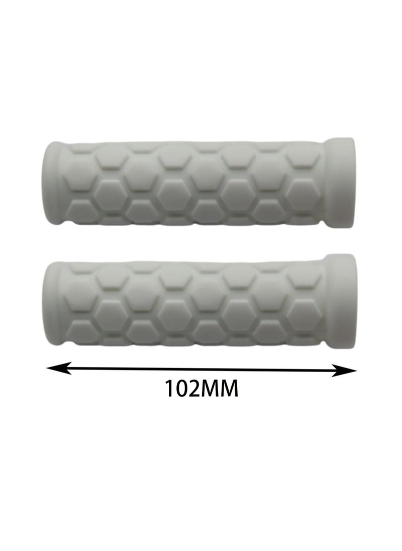 Generic White Bicycle Handlebar Rubber Grips, One Pair Of Hexagonal Grips, Soft And Comfortable  - Image 2