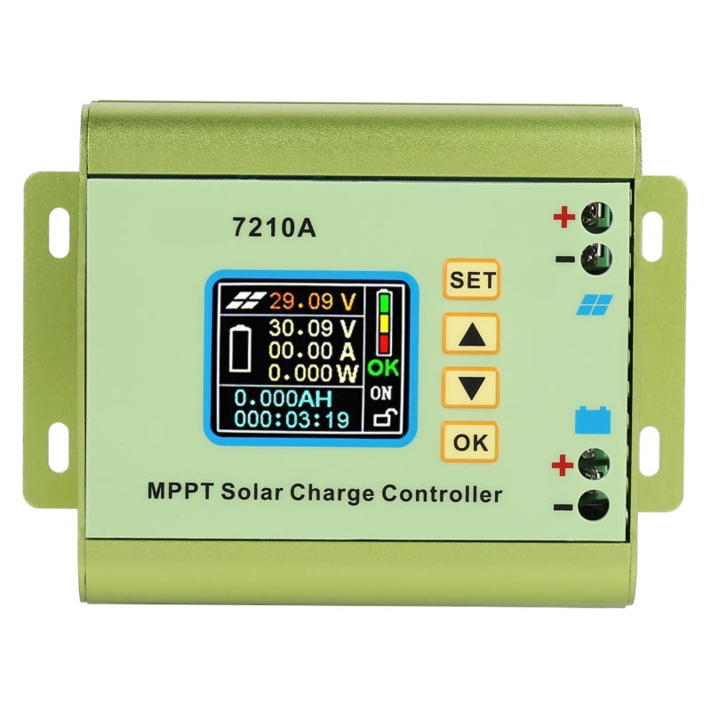 MPPT Solar Charge Controller 0-10A Adjustable DC15-90V - Aluminum Alloy Case with LCD Display for Home Solar Power System - Image 1