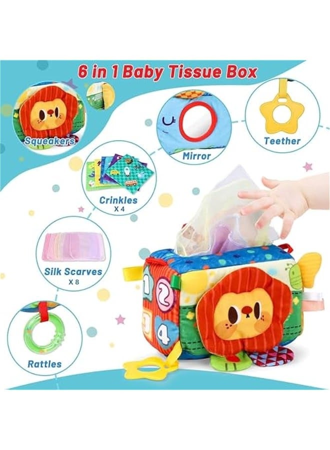 DURKU Montessori Sensory Tissue Box - 6-in-1 Educational Soft Toy for Toddlers, Kids, and 12-18-24 Month Infants - Preschool Learning Magic Gift - Image 2