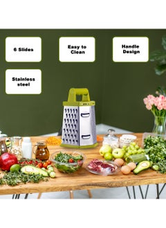 Sweet Home Sweet Home Six-Sided Grater Potato Grater 6-in-1 Stainless Steel Vegetable Grater Perfect Grater for Vegetables, Ginger, Parmesan Cheese - Dishwasher Safe Versatile Cheese Grater with Handle  - Image 3