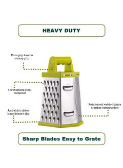 Sweet Home Sweet Home Six-Sided Grater Potato Grater 6-in-1 Stainless Steel Vegetable Grater Perfect Grater for Vegetables, Ginger, Parmesan Cheese - Dishwasher Safe Versatile Cheese Grater with Handle  - Image 2