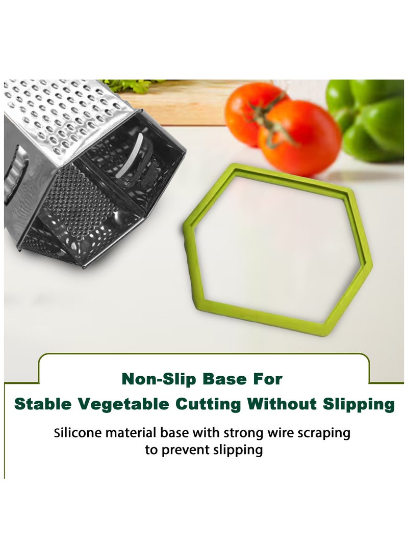 Sweet Home Six-Sided Grater Potato Grater 6-in-1 Stainless Steel Vegetable Grater Perfect Grater for Vegetables, Ginger, Parmesan Cheese - Dishwasher Safe Versatile Cheese Grater with Handle