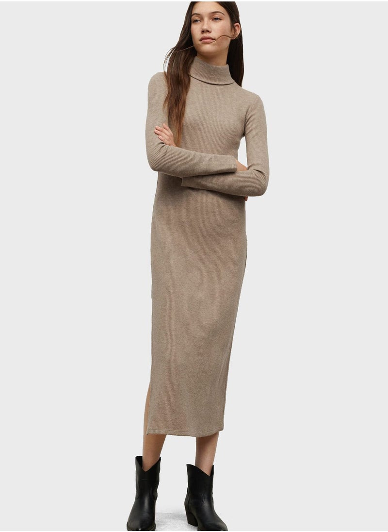 MANGO - Kids Turtle Neck Knitted Dress - Image 1