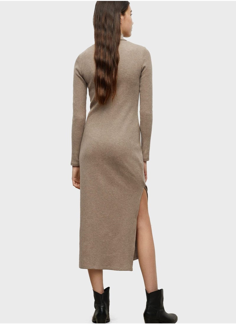 MANGO - Kids Turtle Neck Knitted Dress - Image 1
