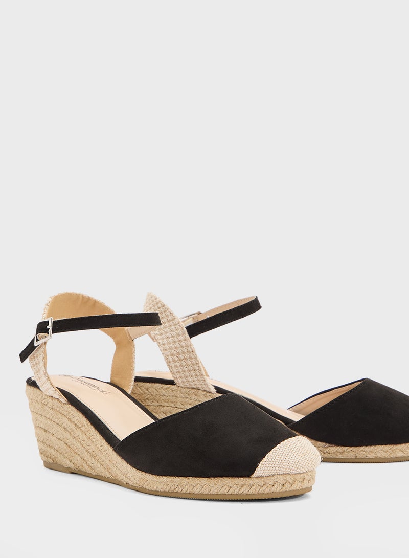 Savannah Collection Mid Heel Classic Espradille Wedge  - Image 4