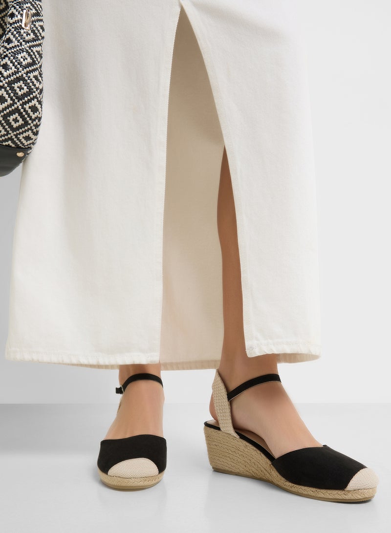 Savannah Collection Mid Heel Classic Espradille Wedge  - Image 5