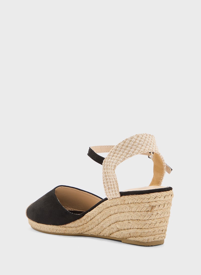 Savannah Collection Mid Heel Classic Espradille Wedge  - Image 3
