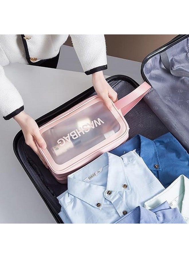 RP MALL Travel Toiletry Bag for Women Men Translucent Waterproof Travel Makeup Cosmetic Pouch Traveling Organizer for Wash Bag Cosmetic Accessories (3 PCS Set) - Image 3