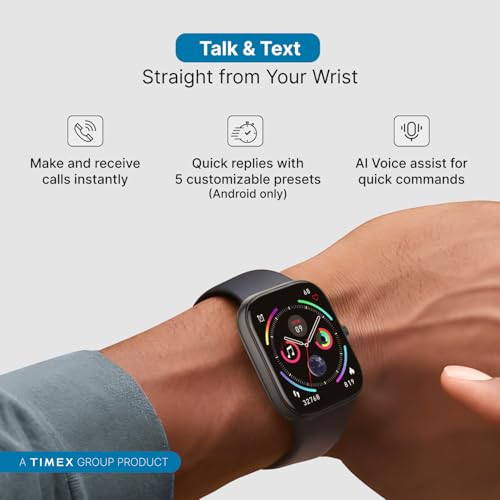 TIMEX تايمكس آي كونكت آرك 2.01" (5.1 سم) شاشة مع تاج وظيفي ومكالمة بلوتوث للساعات الذكية للجنسين - TWIXW1400T - Image 3