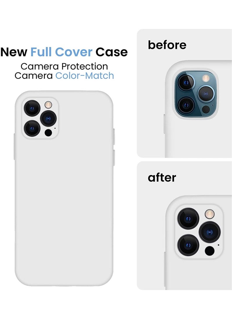 Raxoom for iPhone 14 Pro Max Case, Silicone Upgraded [Camera Protection] Phone Case with [2 Screen Protectors], Soft Anti-Scratch Microfiber Lining Inside, 6.7 inch, White - Image 2