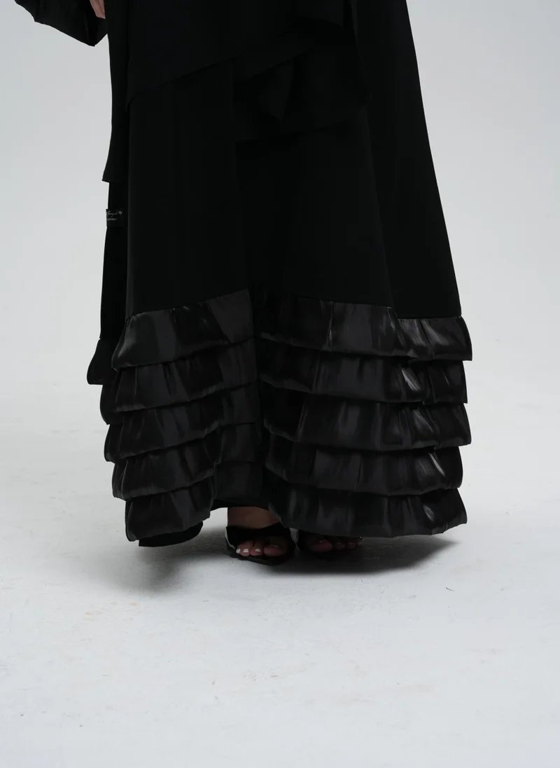 ميم باي ماريا Front open abaya with frills