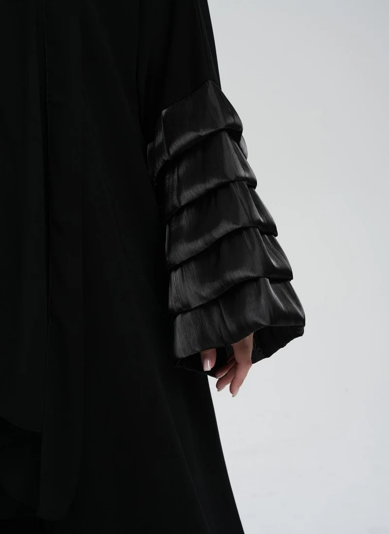Meem by Mariyah  Front open abaya with frills for Women | Best Price UAE