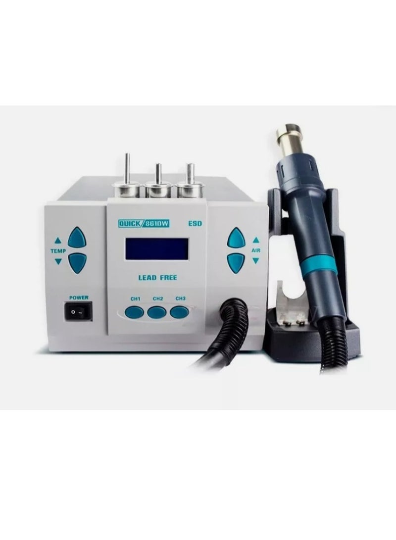 QUICK 861dw Hot Air Gun Digital Display Adjustable Temperature Desoldering Station - Image 1