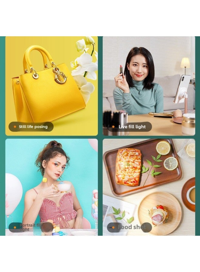 Photography Lighting Fill Light Studio Small Desktop Dedicated LED Beauty Photo Indoor Soft Light Portable-Light Source Color:【Double Lights Floor Style】 Large Flat Lamp +1.7m Floor Stand + Desktop - Image 3