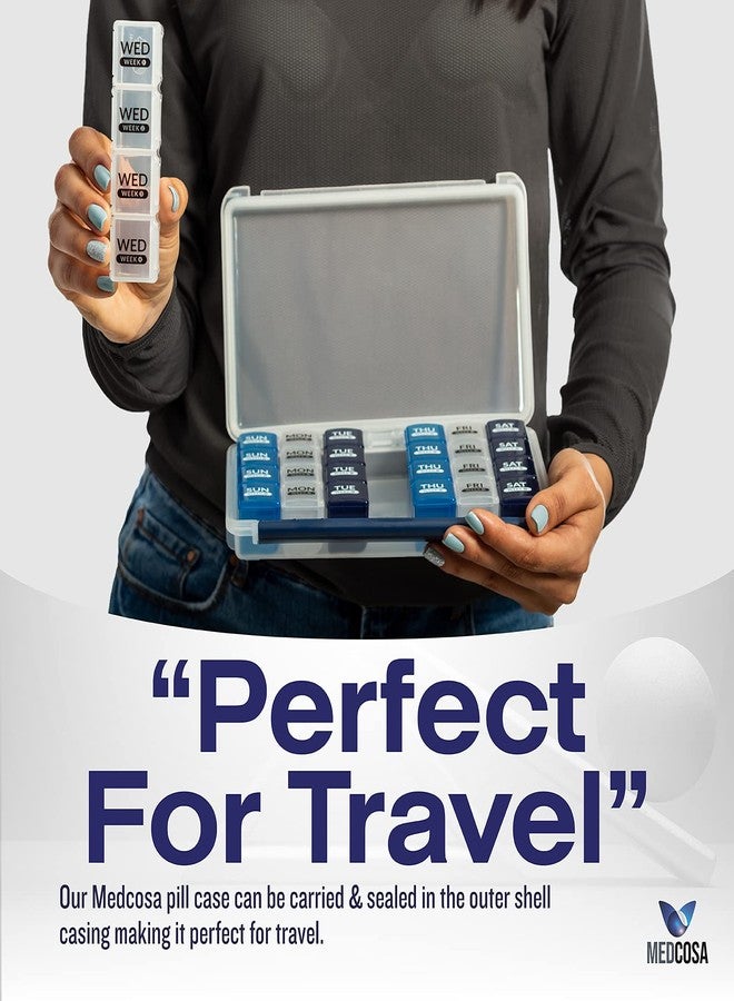 Medcosa 28 Days Pill Case | Fed Up of Filling Your Pills? | Daily Medicine Organizer | Supplement Box with 28 Compartments - Image 4