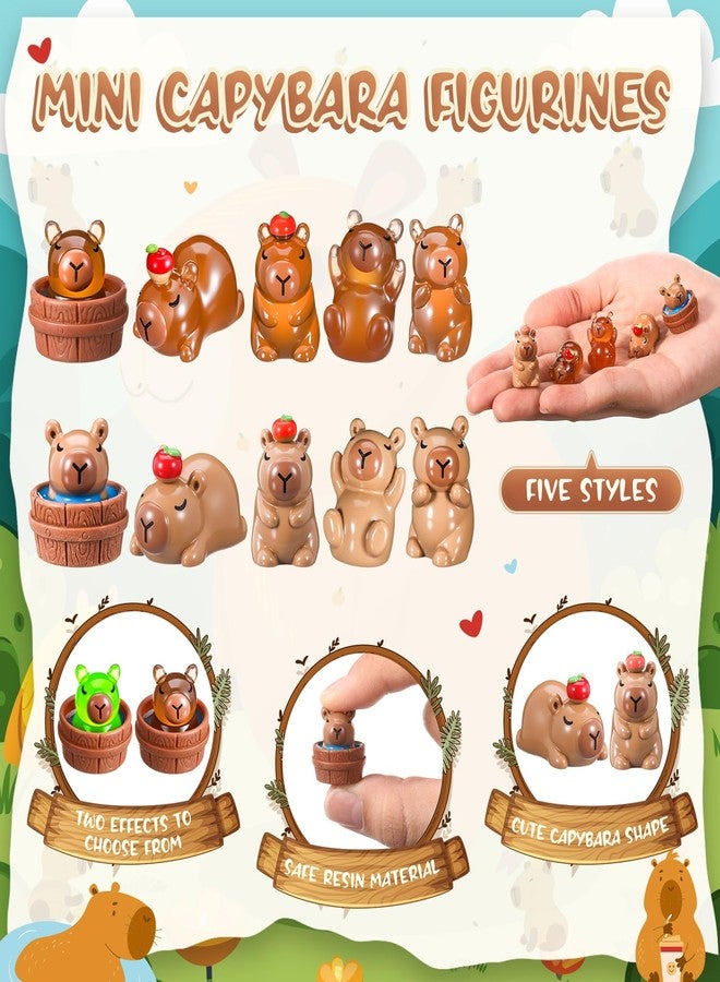 Nosiny 106 Pcs Capybara Party Favors Birthday Decorations Include Capybara 4 in 1 Ballpoint Pens Keychain Sticky Note Resin Figurines Stickers Organza Bags for Goodies Bags Stuff Classroom Rewards - Image 4