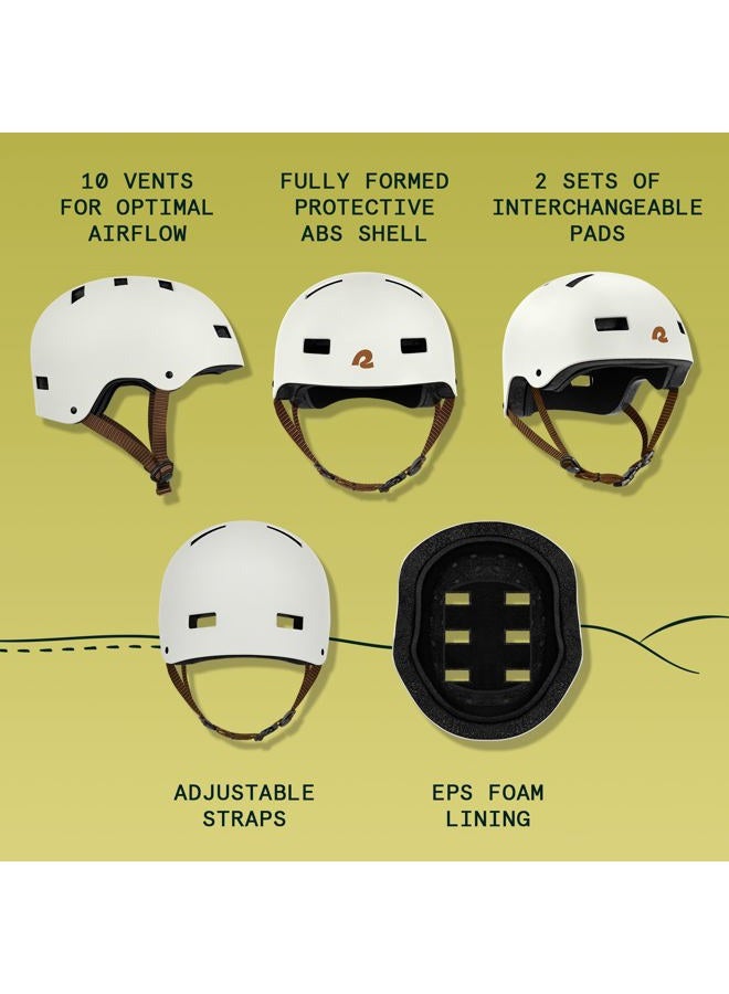 Retrospec Dakota Bicycle/Skateboard Helmet for Adults - Commuter, Bike, Skate, Scooter, Longboard & Incline Skating -Highly Protective & Premium Ventilation- Large - Matte Eggshell - Image 2