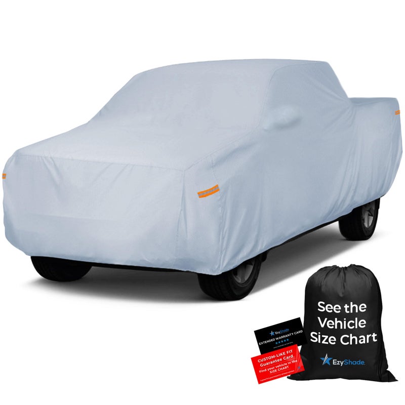 EzyShade 10Layer Truck Cover Waterproof All Weather See Vehicle SizeChart for Accurate Fit Full Outdoor Pickup Truck Covers for Ford F150 Colorado RAM Sun Wind Rain Size T3 See SizeChart