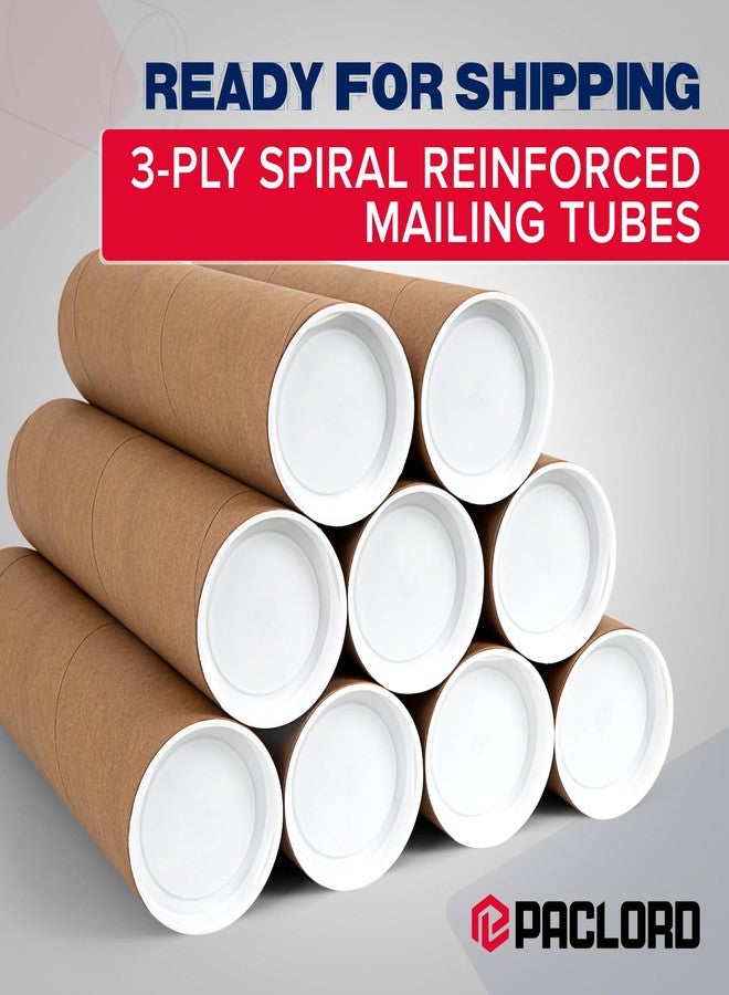 Paclord 2" x 20" Reinforced Kraft Paper Mailing Tube, Pack of 6 Tubes with 12 Caps – Secure USPS Approved Poster Tube – Made in USA Cardboard Tube for Shipping and Storing Posters, Prints, Artwork - Image 3