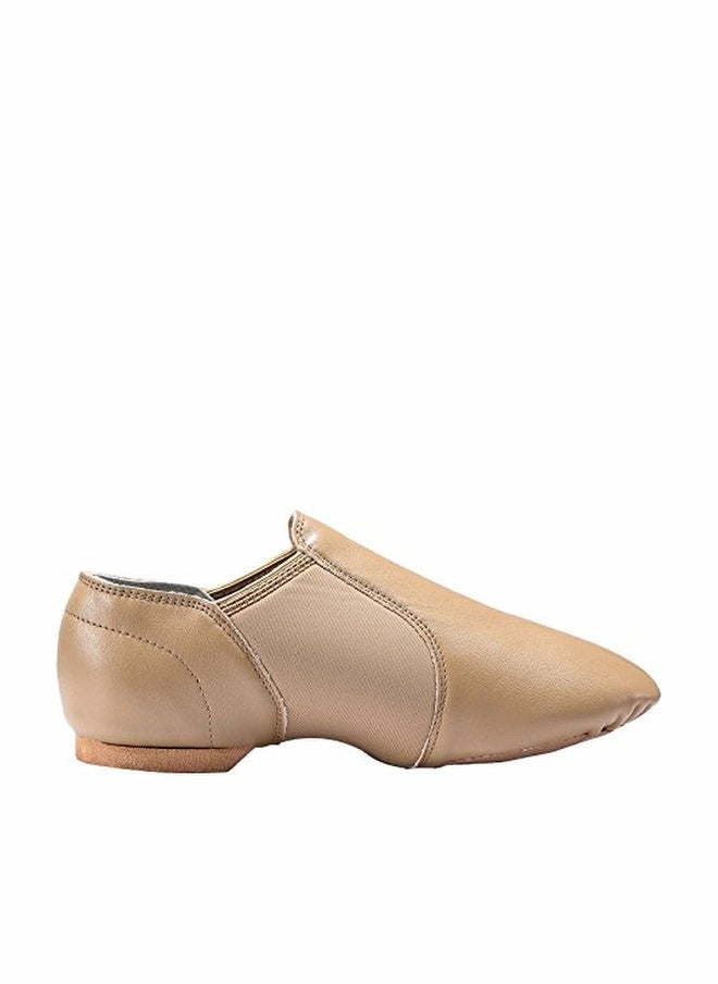 Dynadans Leather Upper Slip-on Jazz Shoe for Girls and Boys (Big Kid/Little Kid/Toddler) 2M Little Kid Brown - Image 1