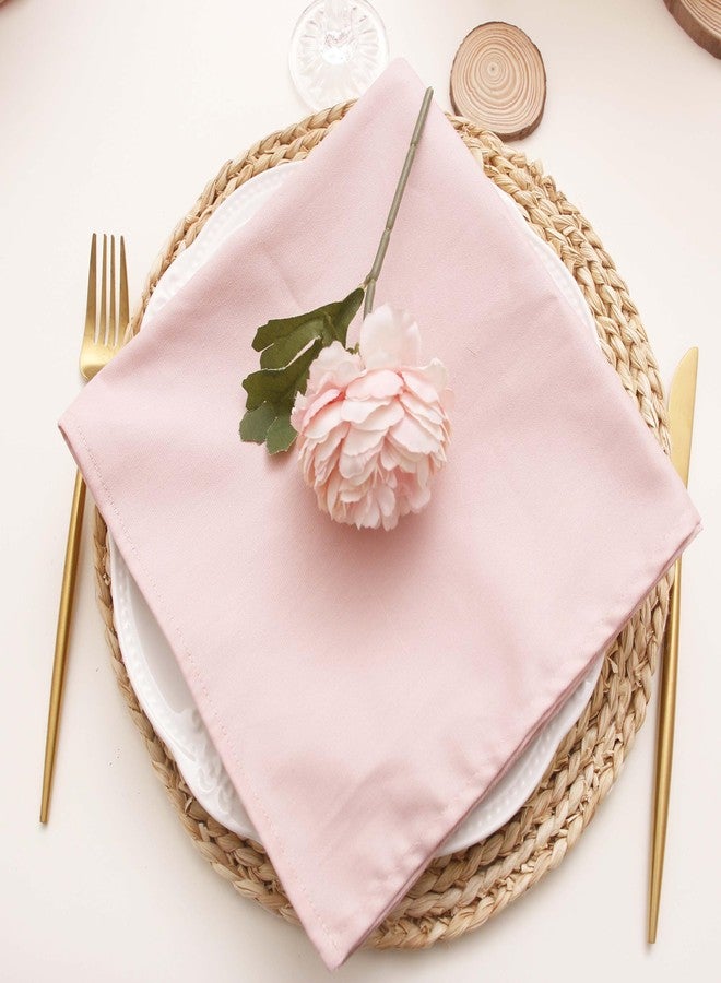 JINVASE Cotton Cloth Napkins Set of 12, Dinner Cloth Napkins Bulk, Wedding Spring Easter Bridal Shower Baby Shower 17 * 17'' (12 Pack, Dusty Pink) - Image 5