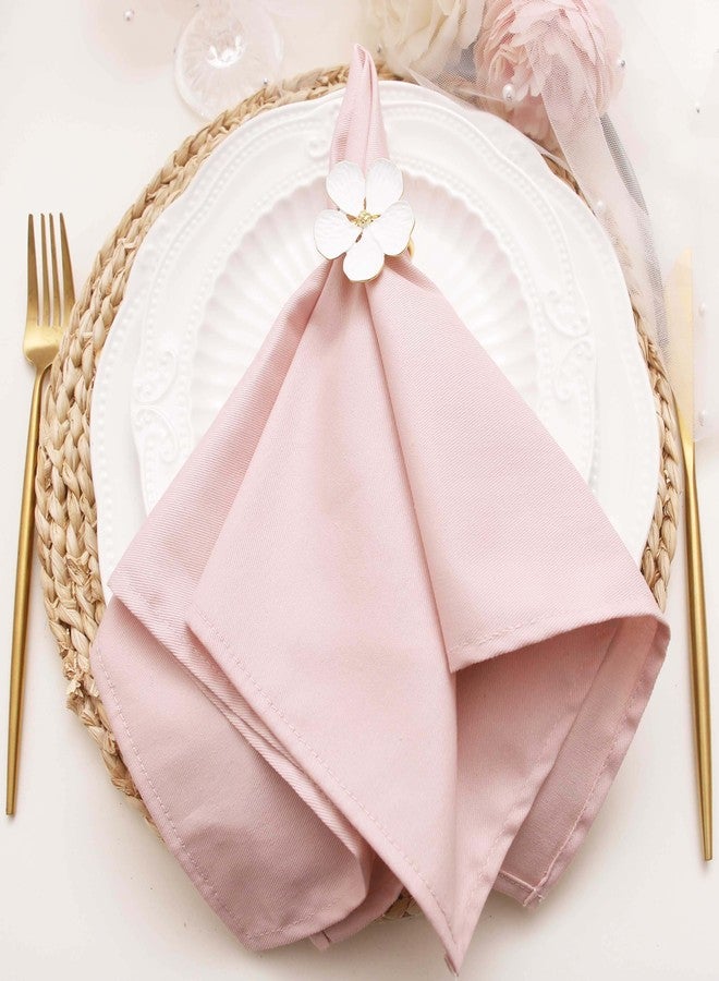 JINVASE Cotton Cloth Napkins Set of 12, Dinner Cloth Napkins Bulk, Wedding Spring Easter Bridal Shower Baby Shower 17 * 17'' (12 Pack, Dusty Pink) - Image 3